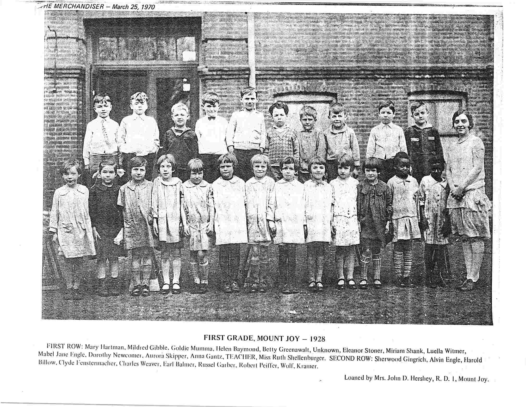 Mount Joy School 1928 Grade 1 Mennonite Life