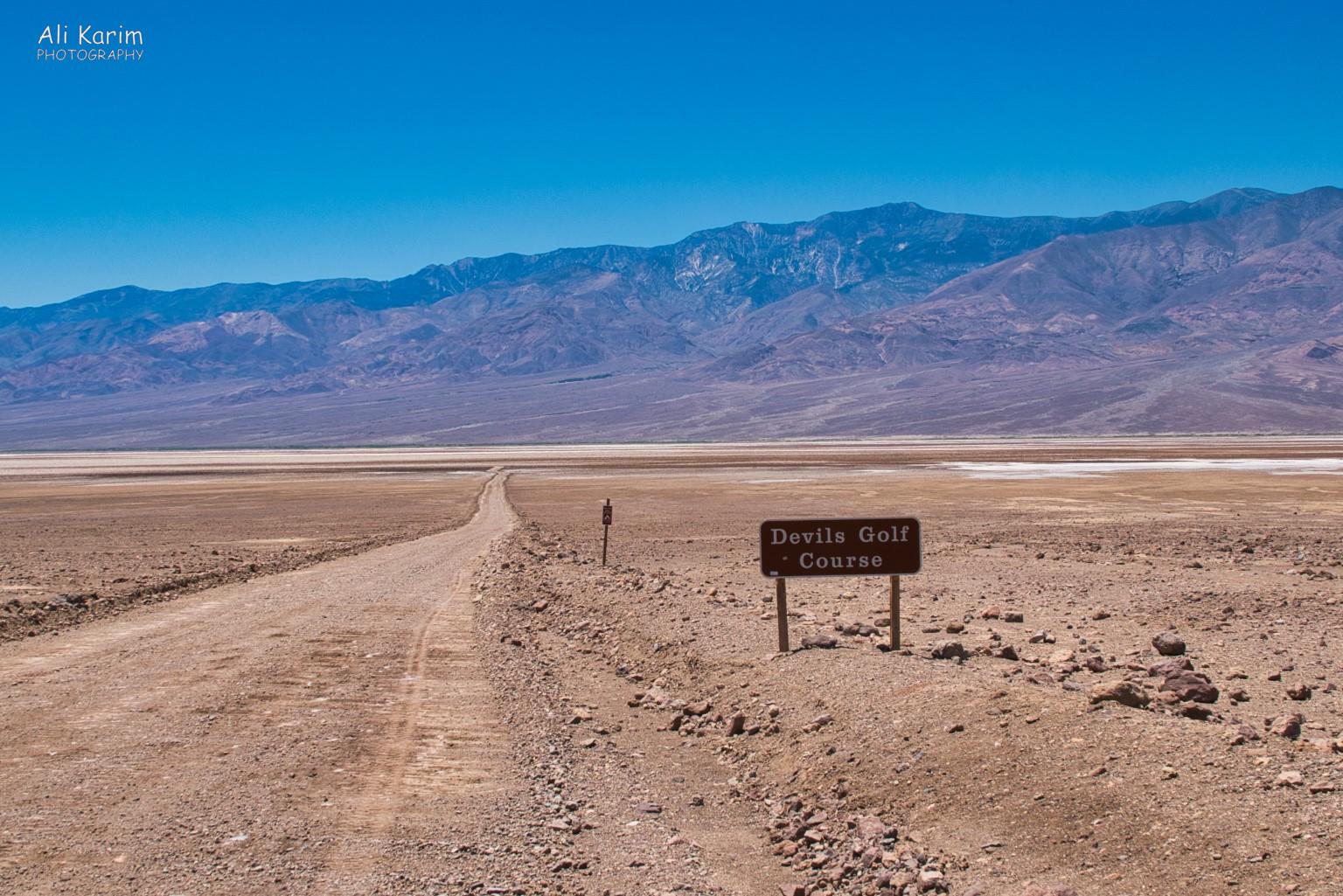 Devil's Golf Course is a large salt pan on the floor of Death Valley Death Valley National Park, June 2020, Devil's Golf Course is a large salt pan on the floor of Death Valley
