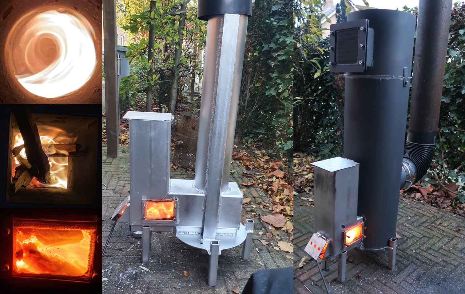 Vortex rocket stove heater