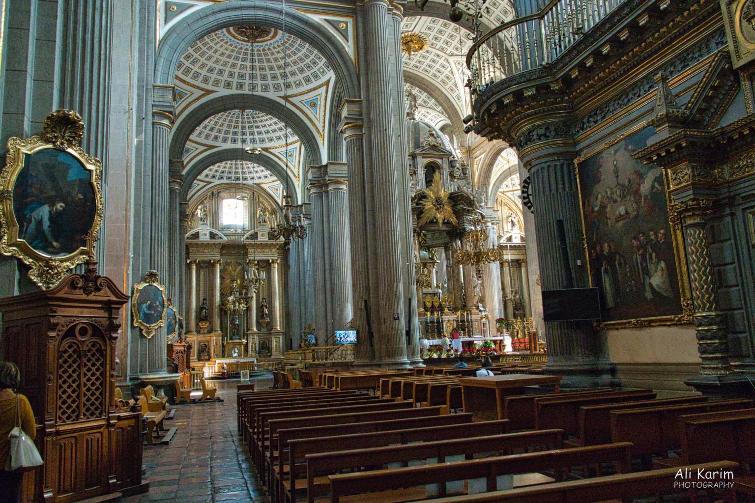 The interior of the Puebla Cathedral is amazingly beautiful and ornate Puebla, Mexico Dec 2020, The interior of the Puebla Cathedral is amazingly beautiful and ornate