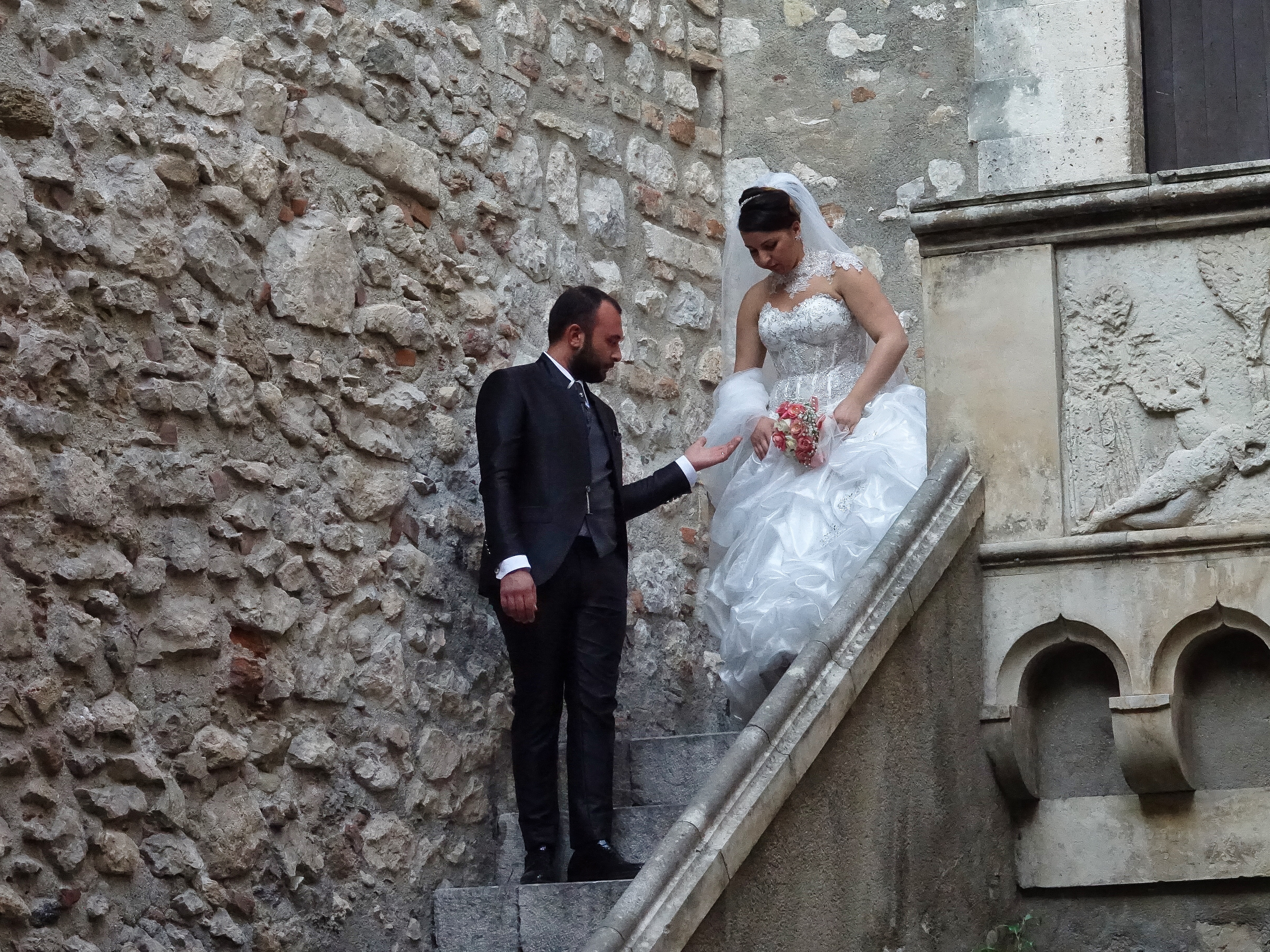 Wedding in progress near one of the old churches Wedding in progress near one of the old churches