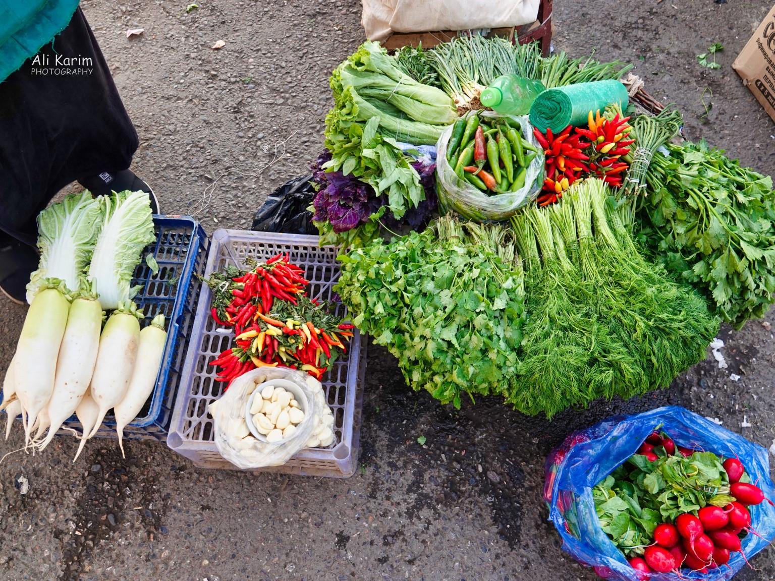 Colorful greens and vegetables Tashkent, Oct 2019, Colorful greens and vegetables