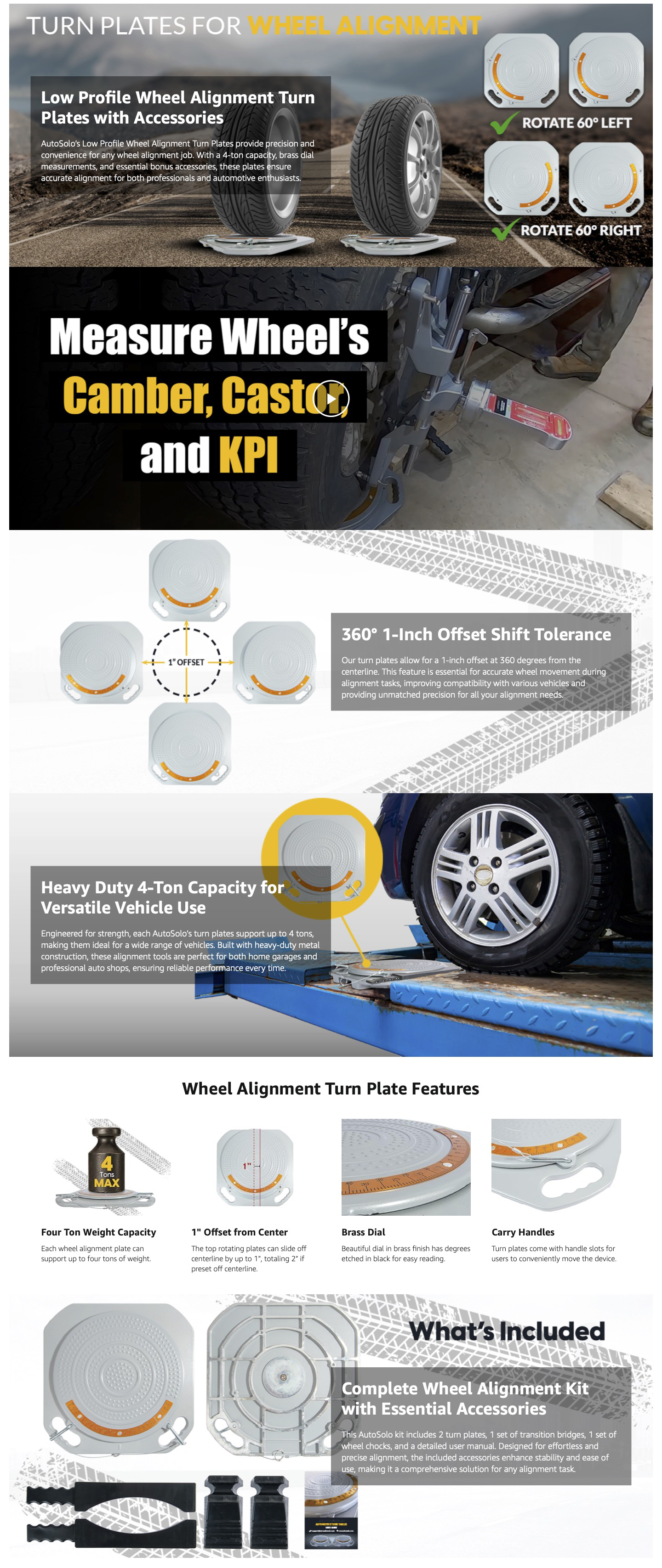 AutoSolo Wheel Alignment Turn Plates