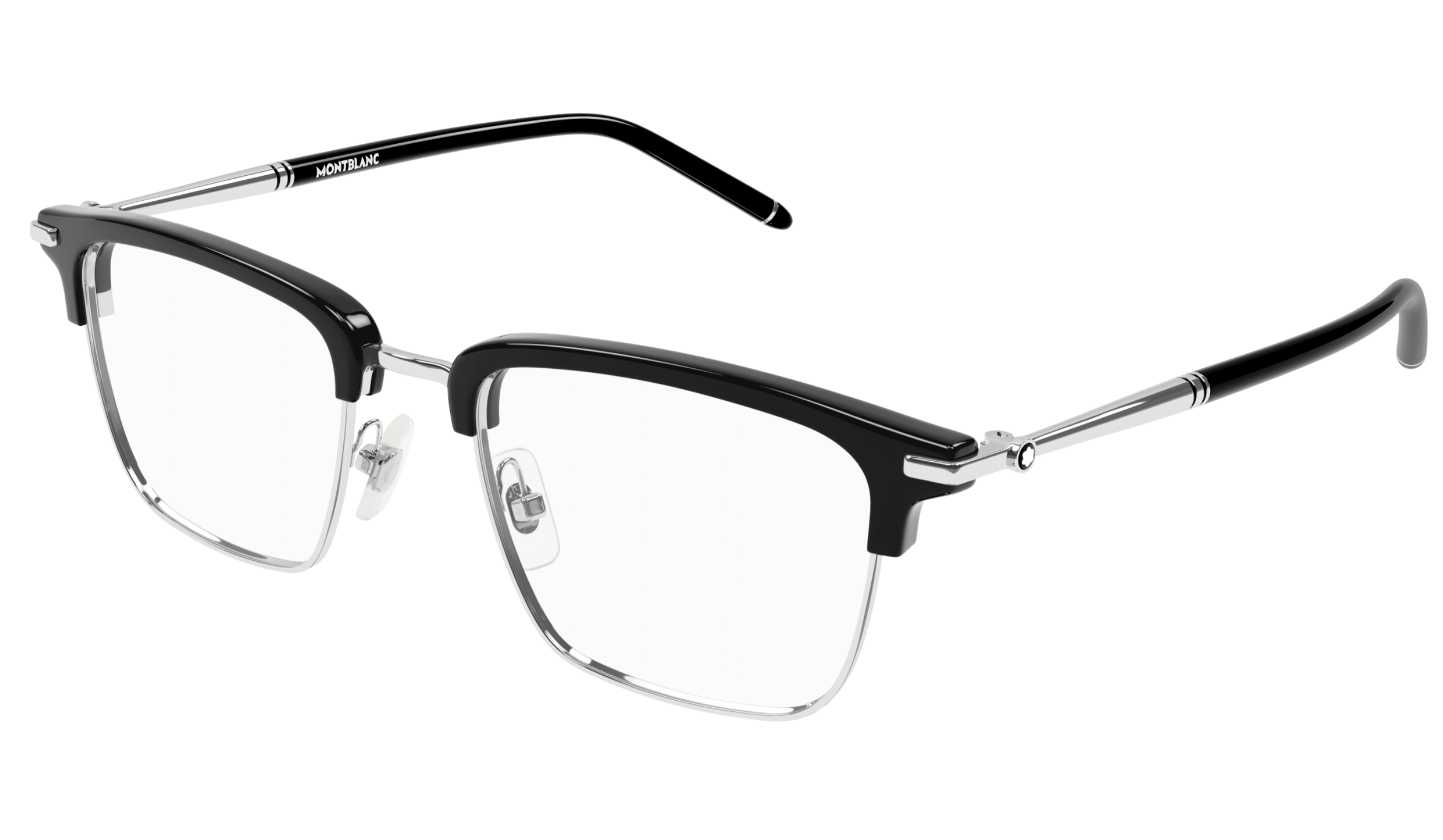 Mont Blanc MB0243O Optical Eyeglasses in Black and Silver