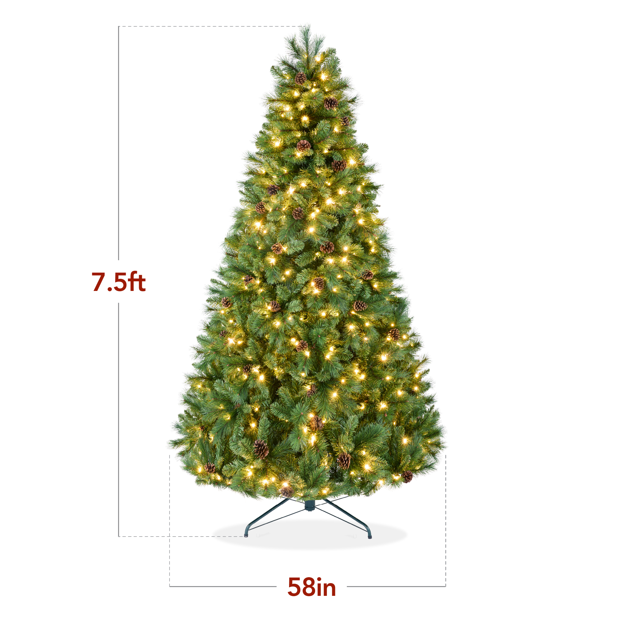 Best Choice Products Pre-Lit Scotch Pine Christmas Tree w/ 2-In-1 LED Lights