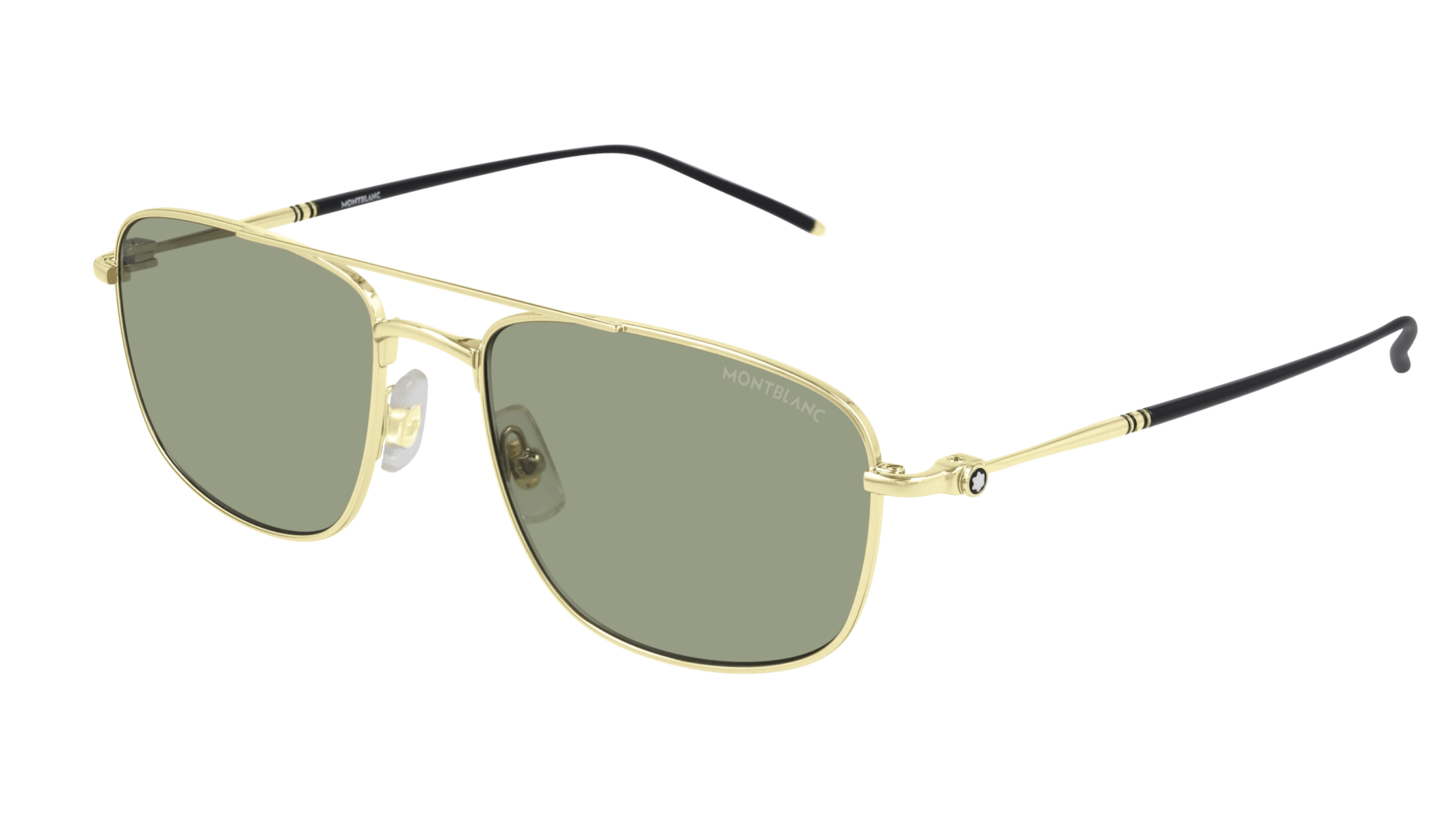 Mont Blanc MB0127S Sunglasses Gold and Green Lenses