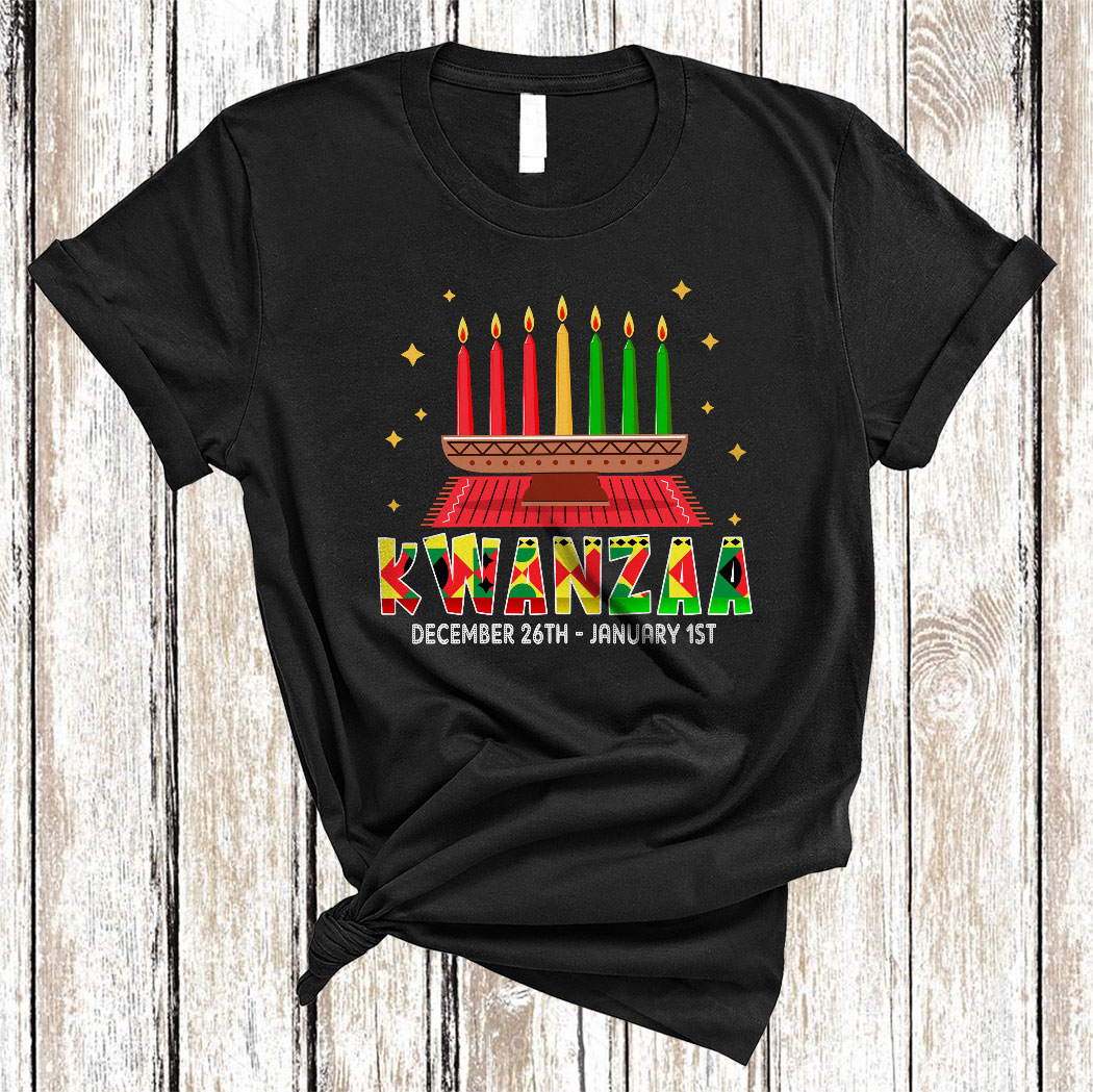 Kwanzaa December 26th January 1st Funny Kwanzaa Lights African American T-Shirt