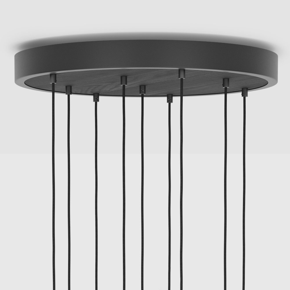Large canopy black & ash, graphite grip with 9 graphite pendants & 9 Sphere IV EU